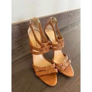 Alexandre Birman Brown Braided Leather Strappy Stiletto Heels Women's US 6.5